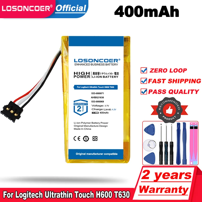Аккумулятор 400 мАч 533-000071 AHB521630 для LOGITECH G Pro Wireless G304 G502 G703 Lightspeed MX Vertical UE310 UE3500 UE4500 |