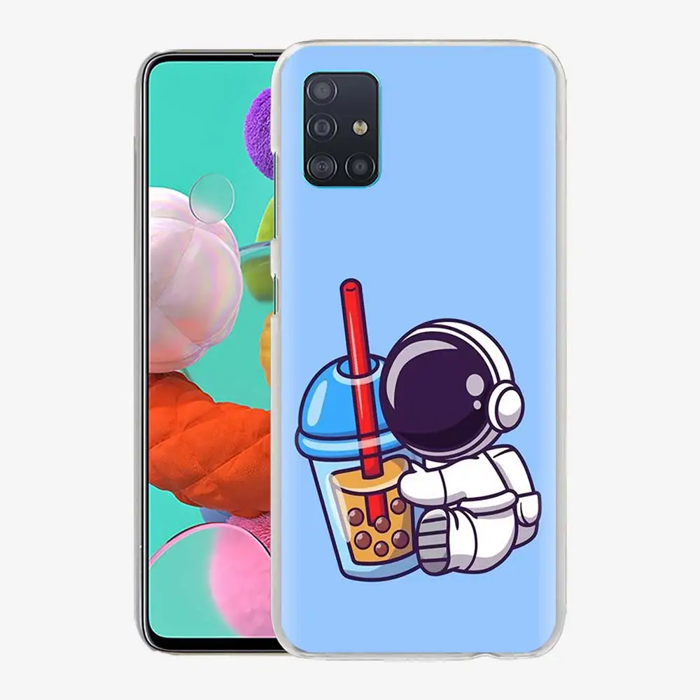 

Phone Case for Samsung Galaxy A51 A71 A50 A21s A31 A20e A10 A70 A30 A40 A41 A11 A20s Hard Original Cover Space Astronaut Cute