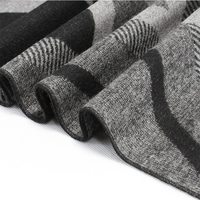 Новый мужской шарф модный ромбовидный решетка черный серый зимние кашемировые