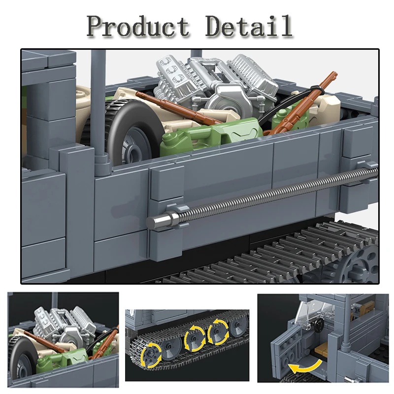 551 шт. Военный танк немецкая наполовину отслеживаемая машина солдат полиция