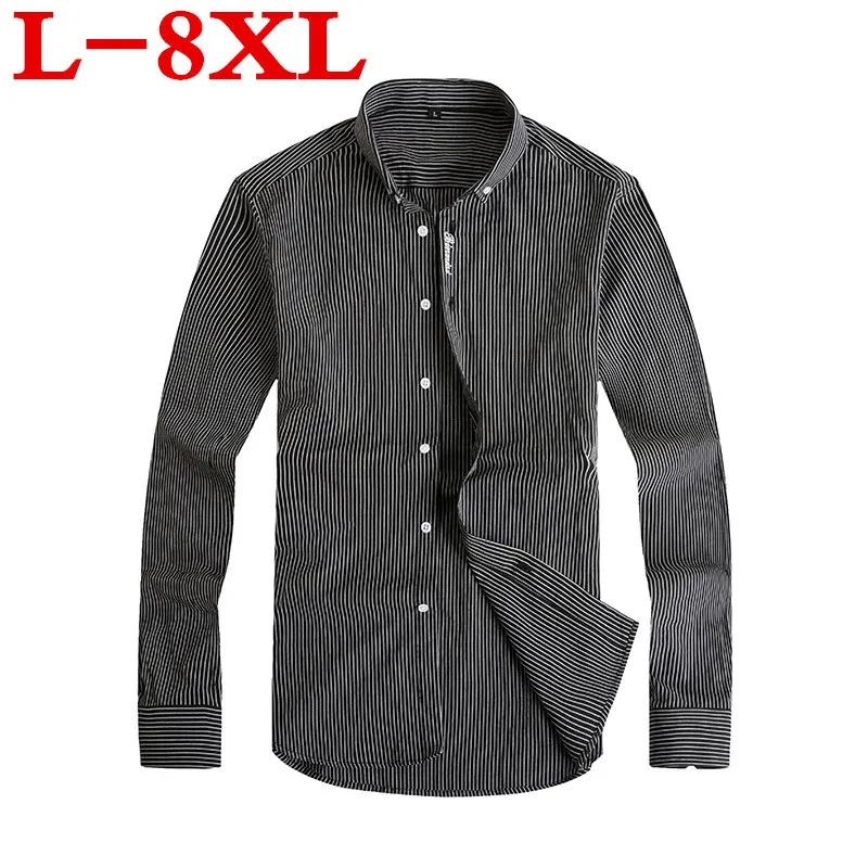 Высокого качества размера плюс 8XL Мужская рубашка брендовая мужская обувь