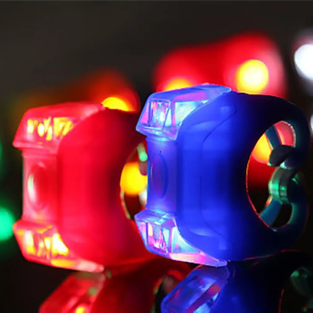 Hot Sale Ultra Bright Bike Bicycle Silicone Safety Light LED Lamp Flashlight include battery Dynamic Accessories | Спорт и