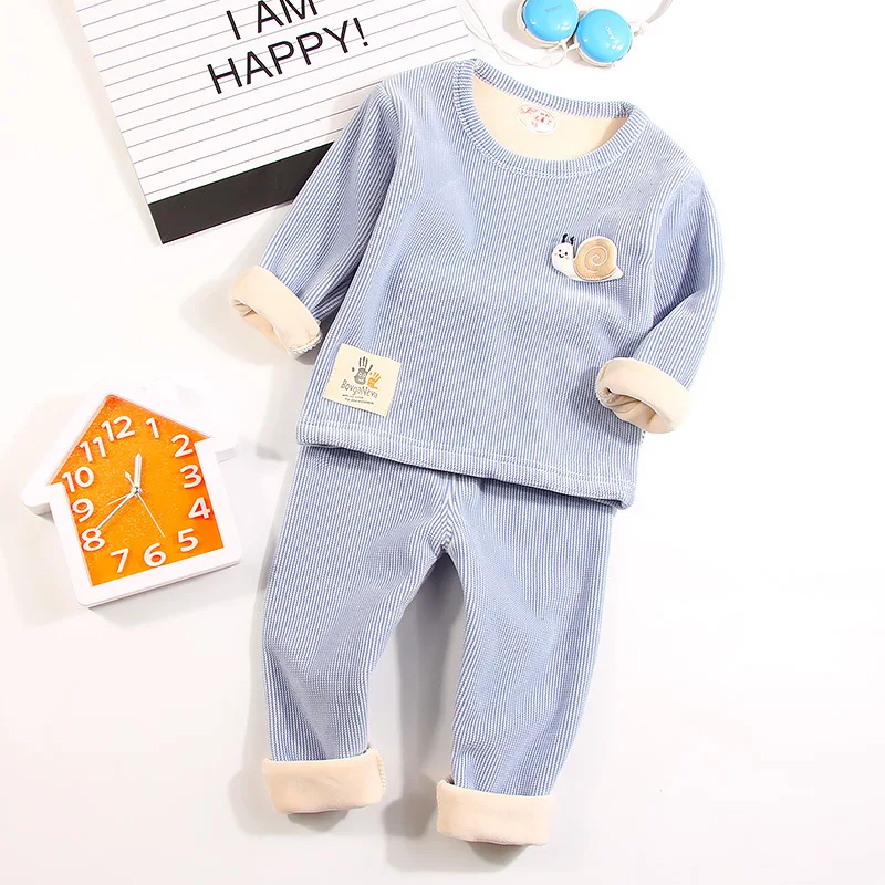 Детский комплект термобелья для мальчиков и девочек Вельветовая зимняя плотная