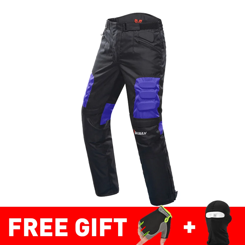 DK02 Blue Pants DUHAN осень зима морозостойкая Мотоциклетная Куртка Мото+ протектор мотоциклетные штаны мото костюм туристическая одежда защитный комплект - Цвет: DK02 Blue Pants