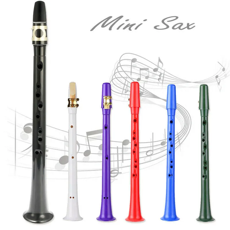 11 отверстий 1 шт. ABS Мини Sax Карманный саксофон простой Ключ C музыкальный