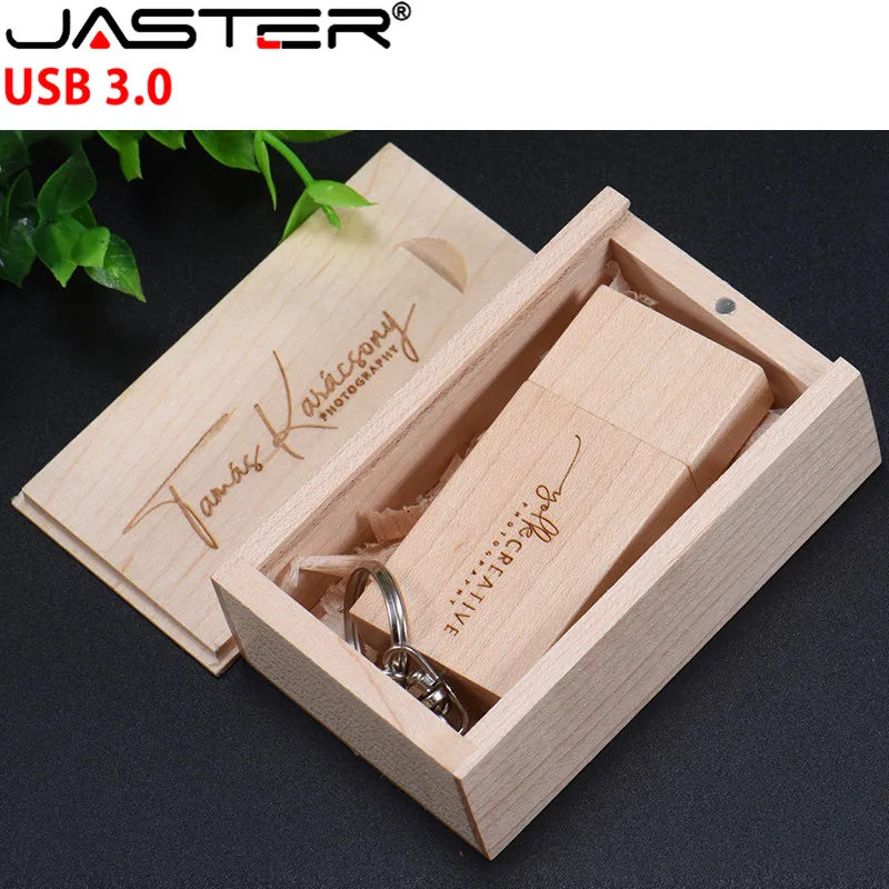 JASTER USB 3.0 5-color square wooden and bamboo usb+ chain + push-pull box flash drive 4GB 8GB 16GB 32GB 64GB memory disk | Компьютеры и