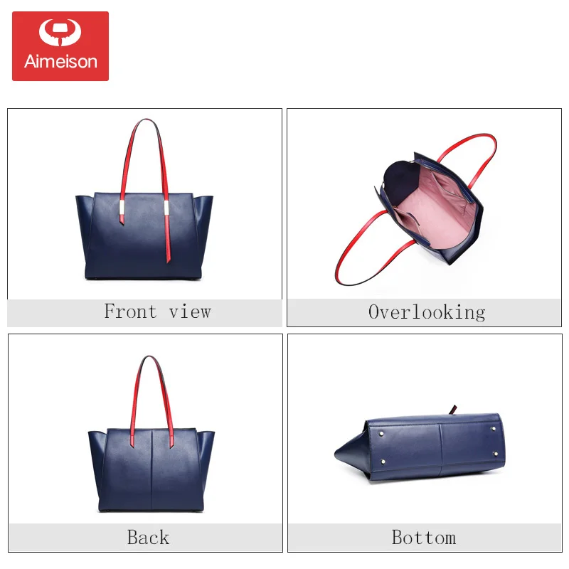 Новая Европейская и американская мода простая двухслойная кожаная сумка-тоут