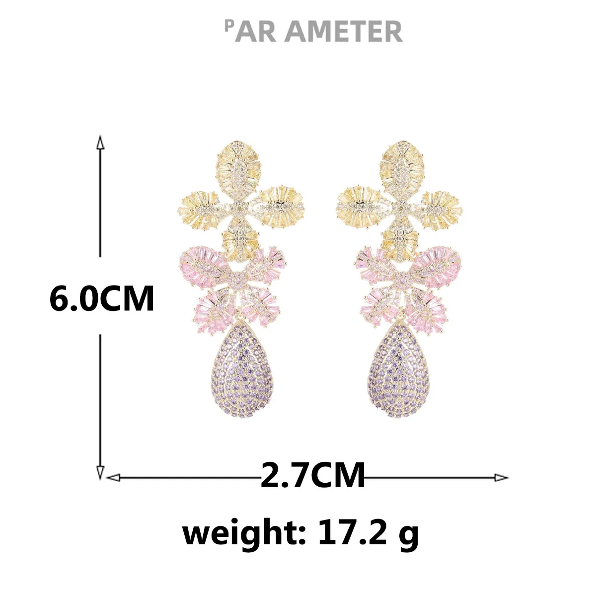 

New Heavy Industry Light Luxury Earring High-end Dress Accessories Inlaid with Color Zircon S925 Silver Needle Bow Women Earring