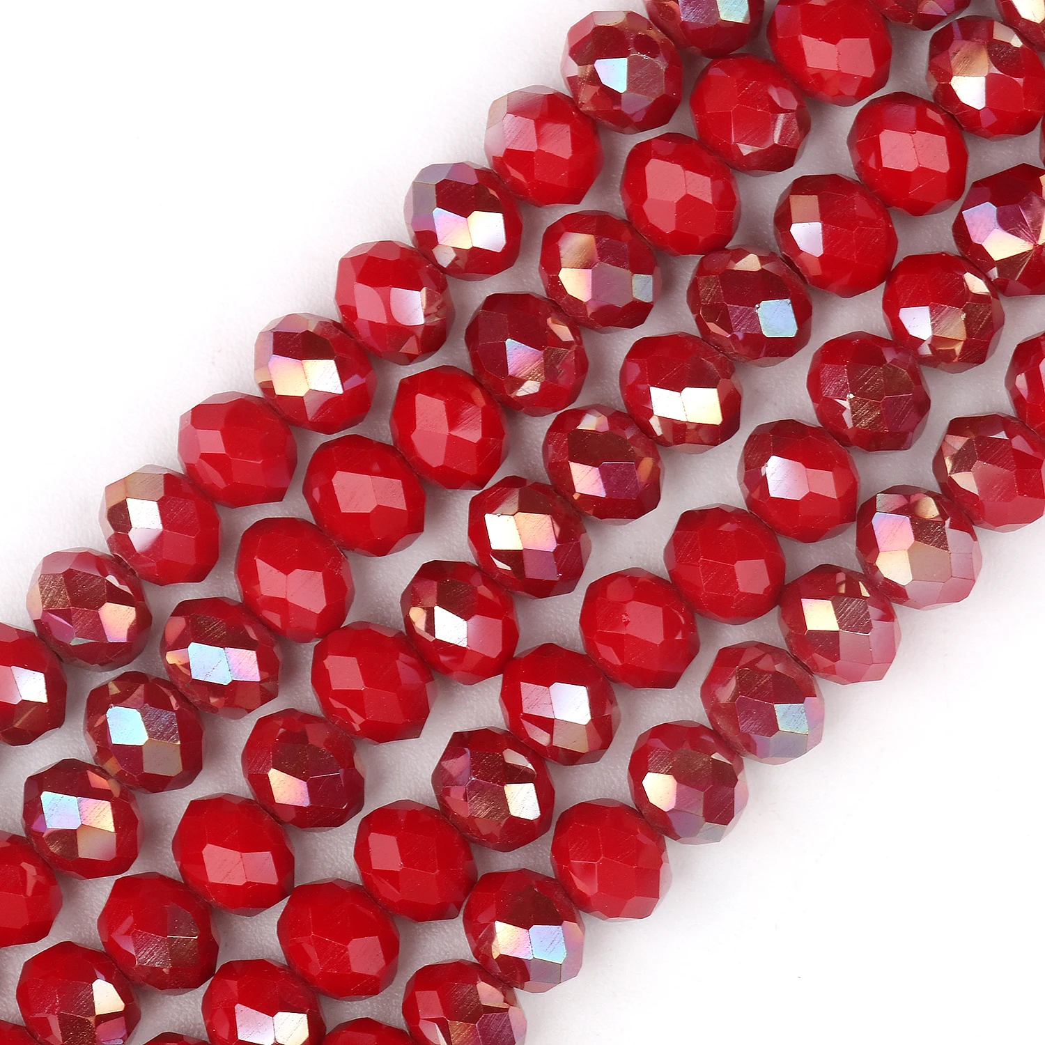

Red Plated Austria Crystal Glass Bead Faceted Rondelle Loose Spacer Beads for Jewelry Making Diy Bracelet 15''Inches 3 4 6 8mm