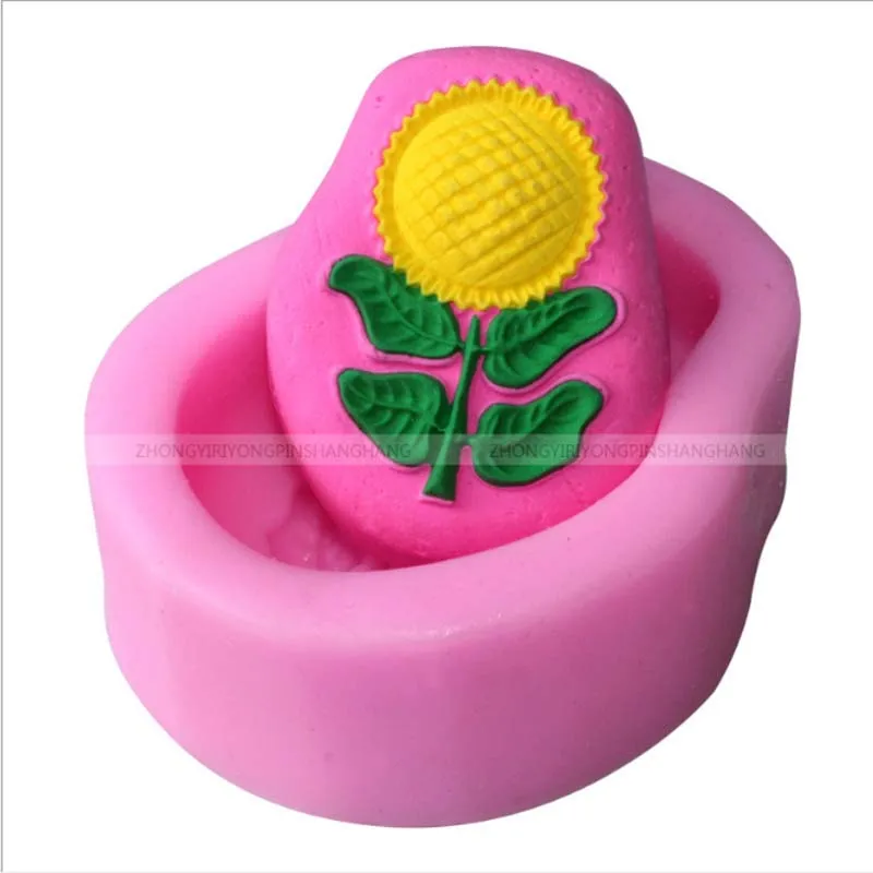 

Sunflower shape silicone mold fondant chocolate cake decoration baking mold