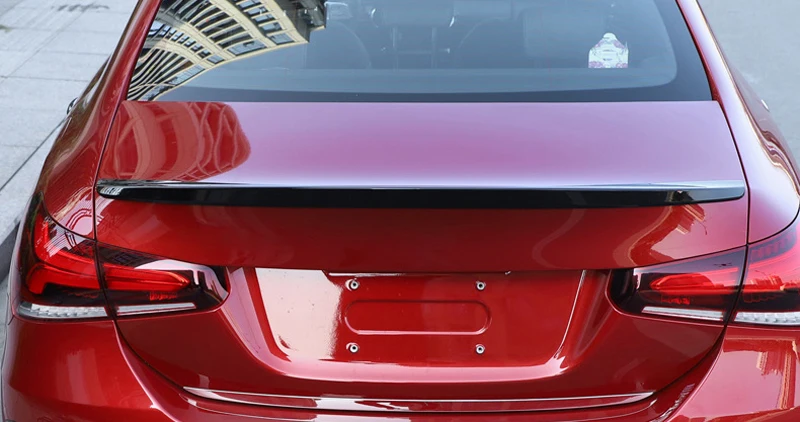 

Only for Sedan Sport Model !! ABS Black Auto Rear Painted Wing Spoiler Cover Trim 1PCS for Mercedes-Benz A-Class V177 2019 2020