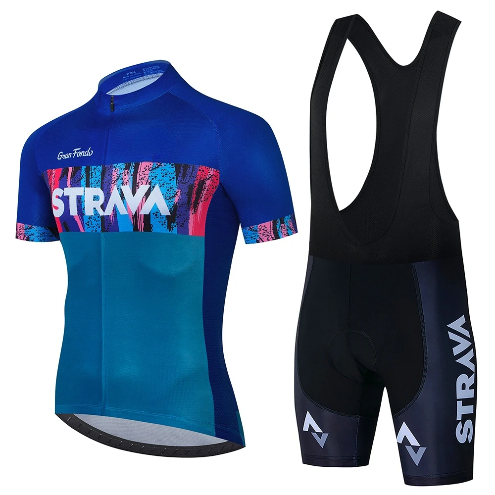 

STRAVA 2021 Cycling Wear Men's Outdoor Cycling Suit Summer Professional Team Road Bike Short Sleeve Clothes Men's Mountain Bike