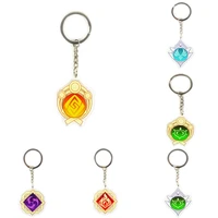 hot game genshin impact key chains morax klee cosplay two sided keychain for women acrylic bag pendant keyring