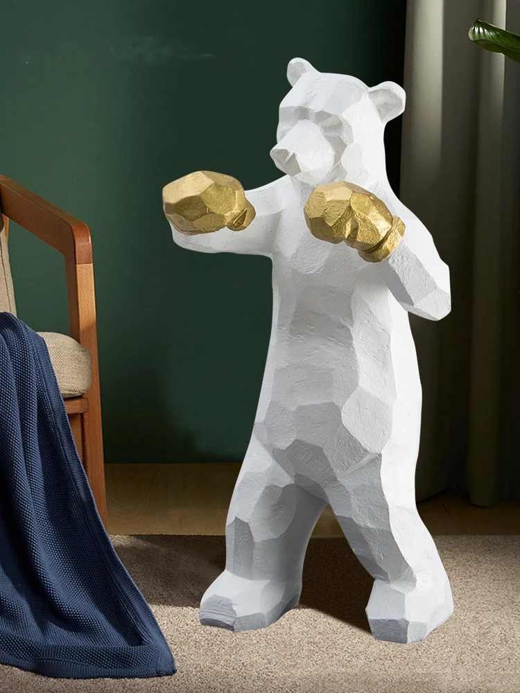 

Домашний декор, полимерная скульптура, боксерские фигурки медведя, интерьерные украшения, статуя гостиной, декоративное освещение, роскошный подарок на новоселье