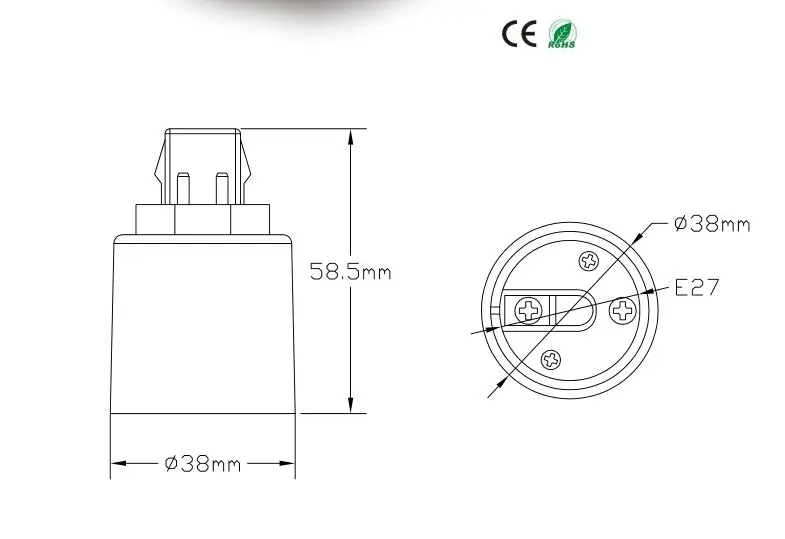 4PIN G24 к E27 лампа держатель конвертеры светильник цоколь лампы светодиодный