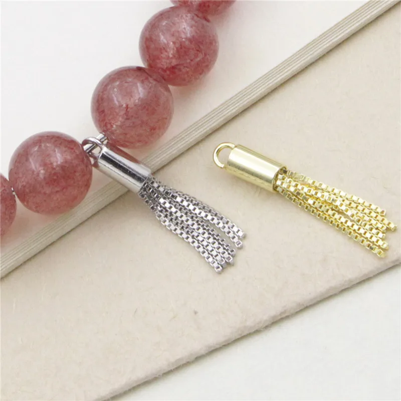 1Pcs New Pattern S925 Sterling Silver Fashion Tassel Beaded Bracelet Pendant Handmade Jewelry Accessories DIY Earring Tassel Hot
