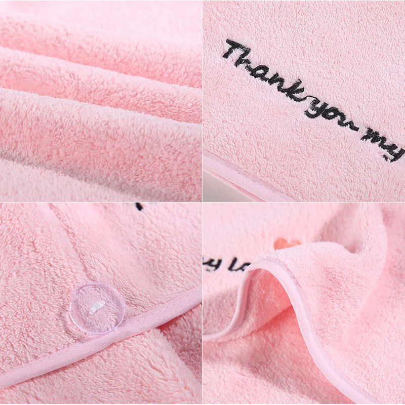 

Hair Towel Hair Drying Towels Quick Magic Dry Hat Cap Twist Head Towel with Button NSV775