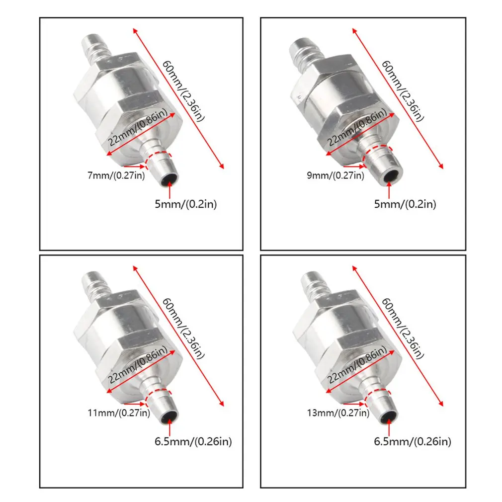 

Aluminum Alloy One-way Fuel Pump Check Valve Gasoline Diesel Show Fluid Flow Direction Fuel Pump Check Valve