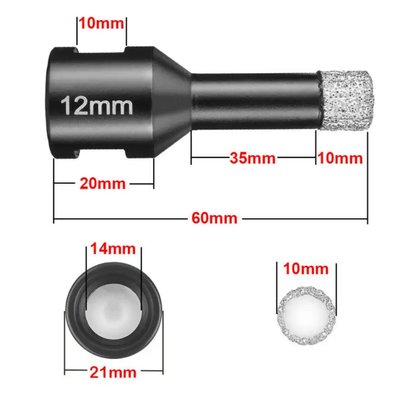 

6-14mm Diamond Drill Bits M14 Thread Crown Porcelain Ceramic Tile Drill Bits Granite Marble Hole Saw For Angle Grinder