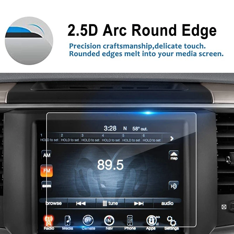 

For 2015-2021 Dodge Challenger Durango Journey 8.4-Inch Navigation Touchscreen Display Tempered Glass Protector Film