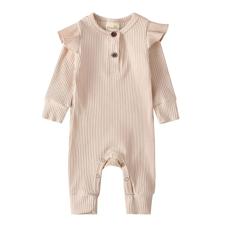 

Spring Autumn Newborn Baby Romper Solid Color Baby Clothes Boys Romper Cotton Linen Long Sleeve Toddler Clothing 3-18 Months