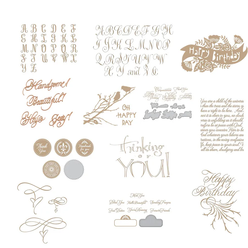 С Днем Рождения думая о вас металлические Горячие тарелки из фольги для DIY