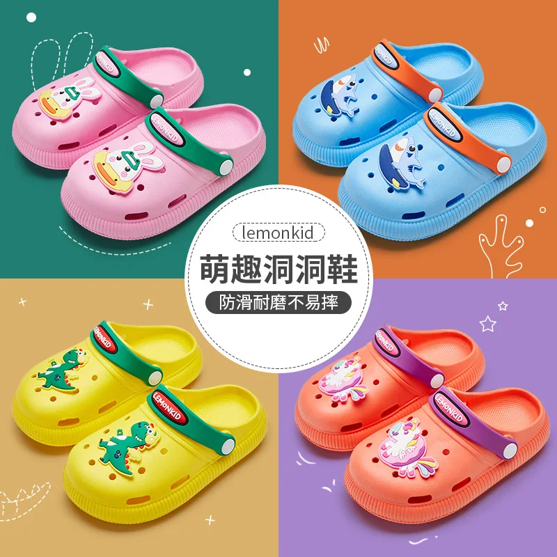 

Children's slippers summer baby soft bottom hole shoes boys and girls home bathroom kids sandals and slippers