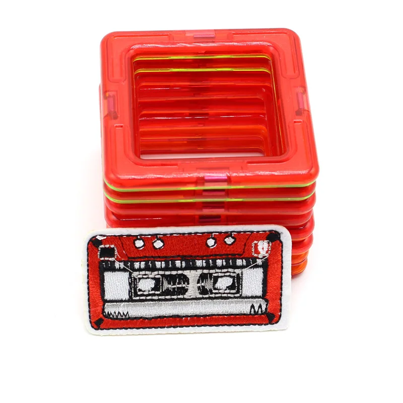 Vintage Audio Tape Iron On Embroidered Patches Badges For Clothes DIY Appliques Sew Patch Craft Decoration Sticker | Дом и сад