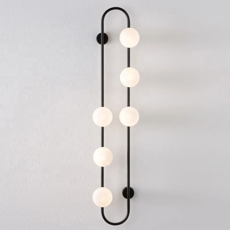 Nordic postmodern design sconces light Simple strip glass modern wall lamp Ins wind blue white gray lights for home | Лампы и