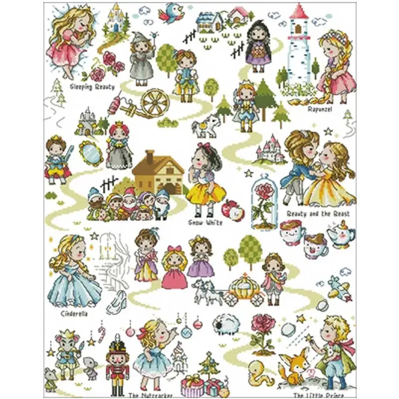 

Fairytale map patterns Counted Cross Stitch 11CT 14CT 18CT DIY Chinese Cross Stitch Kits Embroidery Needlework Sets home decor