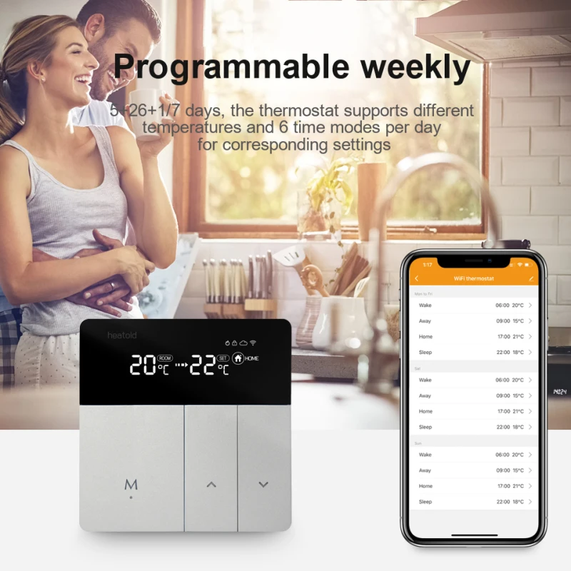 

Tuya WiFi Smart Thermostat Temperature Controller For Electric Floor Heating Water Gas Boiler Heating Panel For Alexa Google