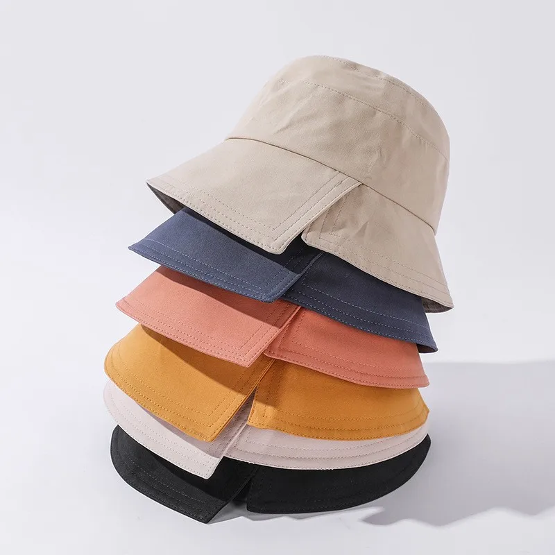 Women's Bucket Hat Cap Hats For Women Spring And Summer New Side Split Solid Color Outdoor Sunscreen Versatile Leisure