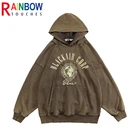 Худи мужское в стиле ретро, с принтом земли