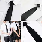 Черный галстук с зажимом для школьников, свадеб, банкетов, деловой галстук, придверный дворецкий, матовый черный похоронный галстук