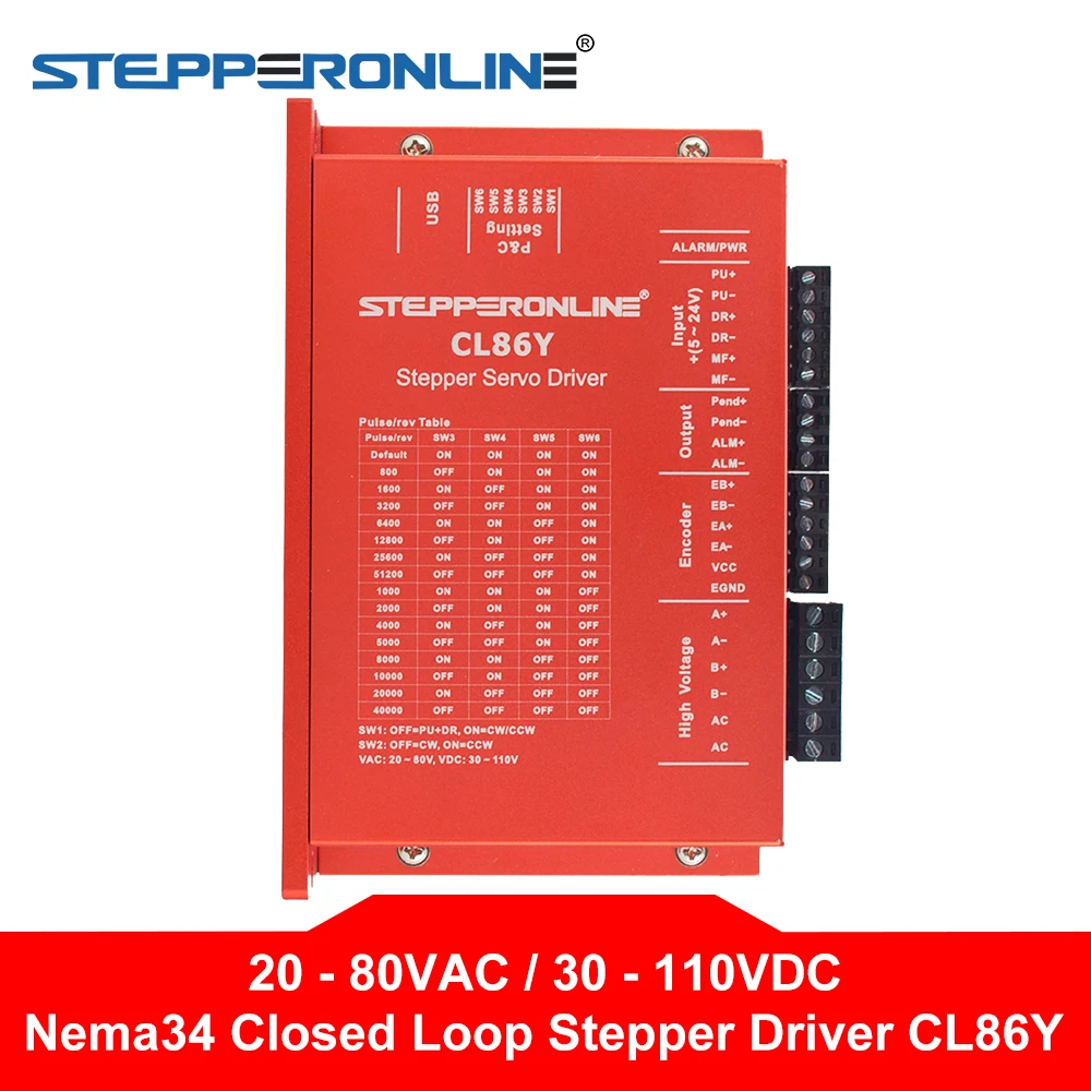 Motor de Passo Nema Circuito Fechado 08.5a 2090vac 30-vdc Alta Velocidade Servo Nema34 Driver de Motor de Passo Acionador do motor