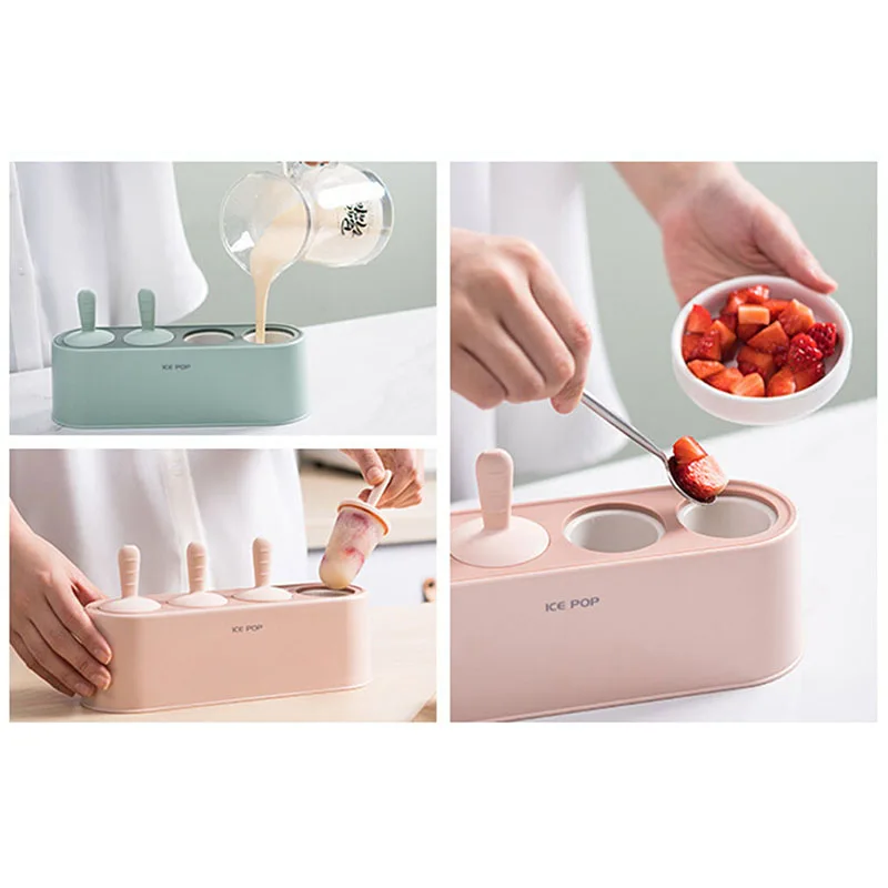 

Summer Homemade Ice Cream Ice-lolly Mold Popsicle Moulds Tray Kitchen DIY Accessories