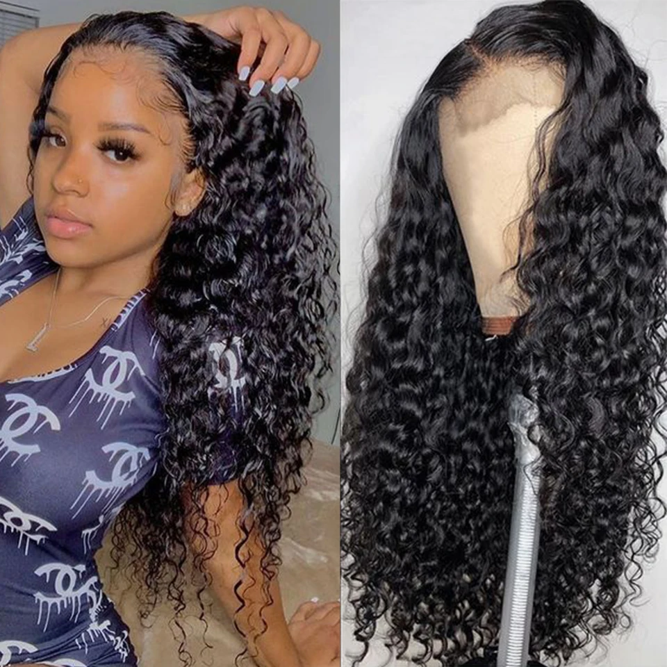 Glueless WIGMY Water Wave Wigs Lace Closure For Black Women Wet And Wavy Wigs Human Hair Pre Plucked With Baby Hair