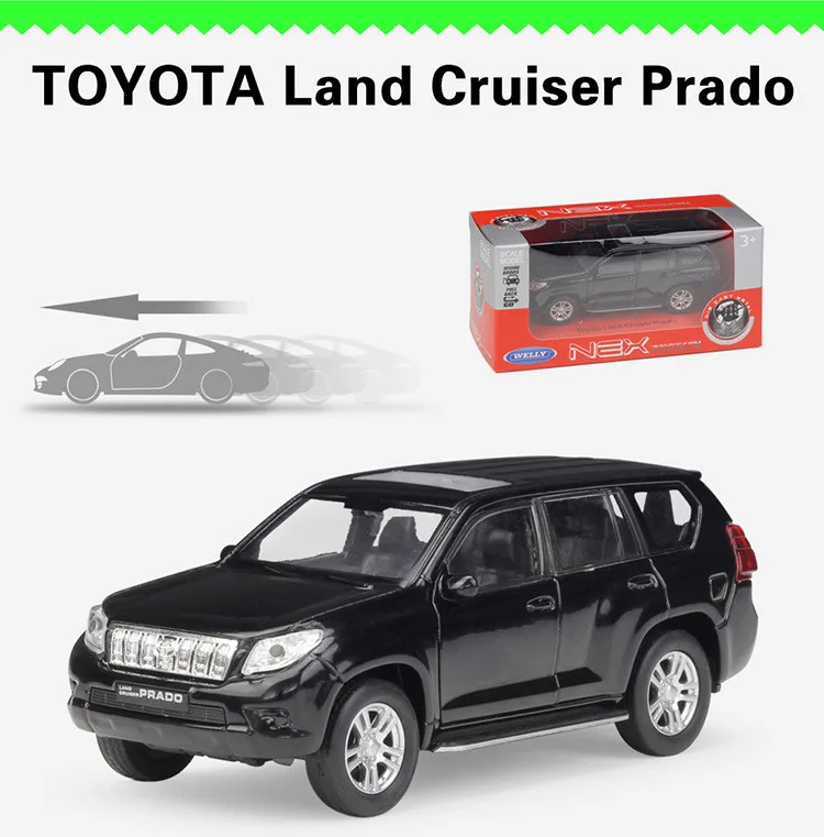 1:36 модель внедорожника из сплава Toyota Prado, имитация литья под давлением, детская Игрушечная модель автомобиля