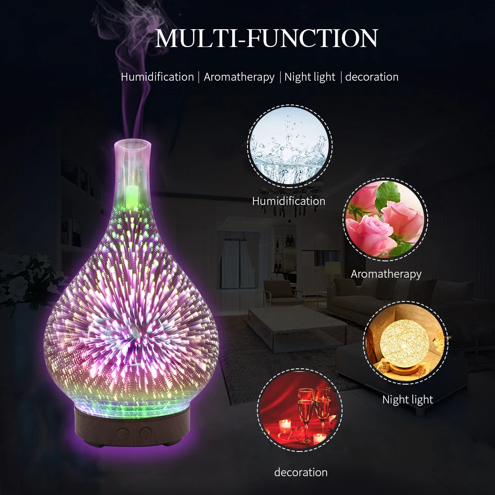Стеклянный 3D увлажнитель воздуха FUNHO для ароматерапии аромадиффузор эфирных