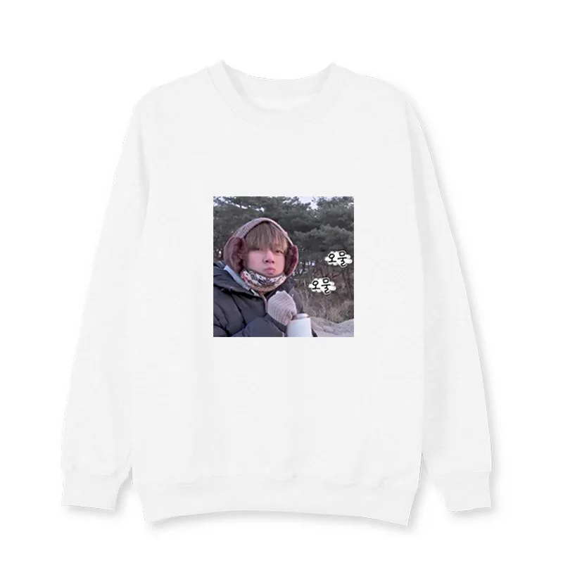 Kpop Bangtan Boys круглый вырез Ким Тхэ Хён с тем же круглым вырезом плюс бархатный