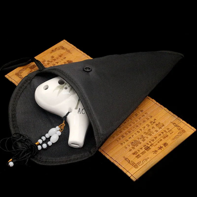 

12-Hole Ceramic Ocarina Protective Bag Waterproof Protect Holder for Ocarina Black Storage Bag Accessories