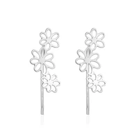 hollow daisy earrings ear climber small stud earrings for women everyday jewelry ear cuff crawler flower piercing long pin