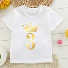 Детская одежда t-shirt1 до для детей 4, 5, 6, 7 лет День рождения одежда Симпатичная детская одежда для дня рождения, летние футболки для мальчиковдевочек