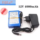 100% Новый оригинальный литий-ионный аккумулятор постоянного тока 12 В, 4000 мАч, 12 в пост. Тока, зарядное устройство переменного тока, взрывозащищенный переключатель, вилка стандарта СШАЕС