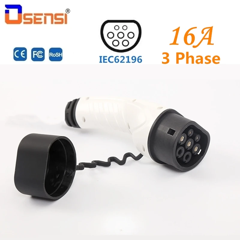 Трехфазный разъем зарядного устройства для электромобиля стандарт ЕС 16 А тип 2 IEC