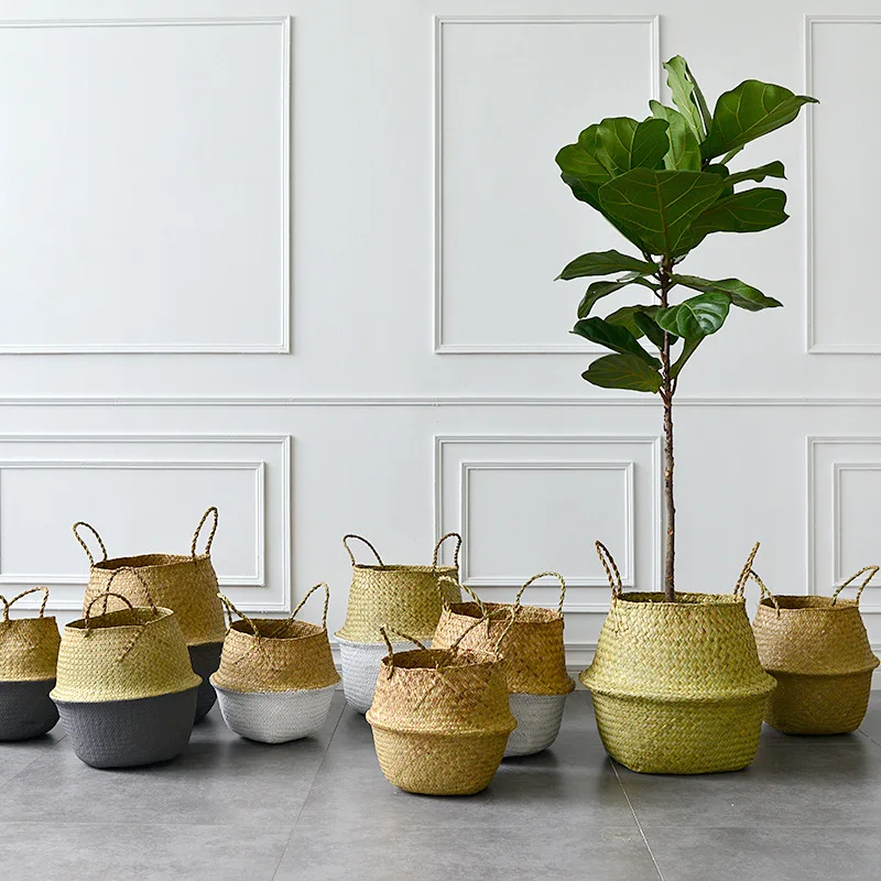 Соломенная корзина для хранения цветов украшения дома гостиная цветочный горшок