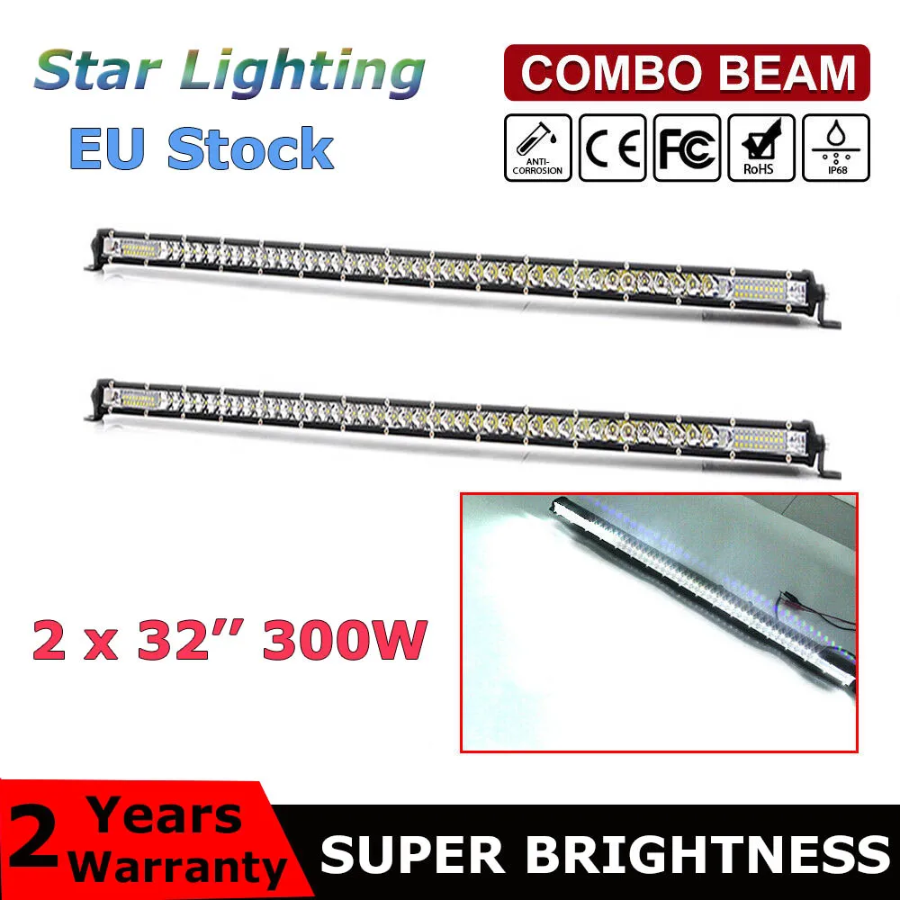 

2 шт. супер тонкий LED свет бар Однорядный 32 "300 Вт дальнего Света 12В 24В для 4X4 4WD ATV внедорожник автомобиль внедорожный светодиодный рабочий свет