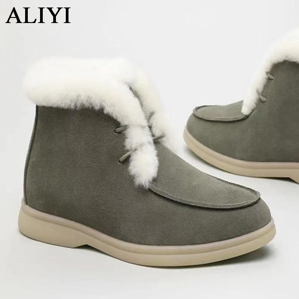 

Women's High Top Cotton Shoes 2021 Winter Ladies Lace Up Keep Warm Casual Shoes 35-43 Large-Sized Home Outdoor Ankle Boots