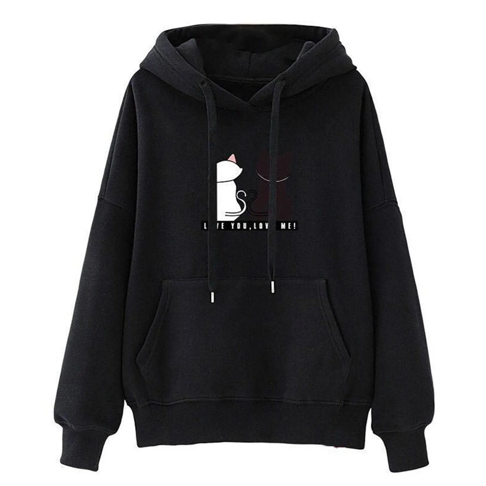 Print Kawaii Oversized Hoodie Long Sleeve Hoodies Women Print Sweatshirts Sudaderas Con Capucha Moletom Feminino Sweetshirts