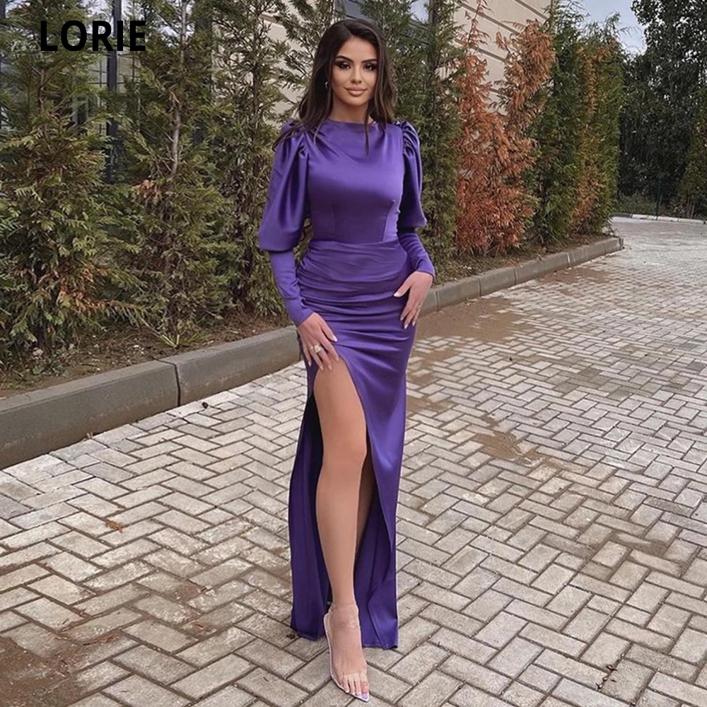 

LORIE Long Mermaid Arabia Prom Dresses 2022 Cap Sleeves Formal Evening Party Gowns High Split Robes De Soirée Vestidos De Fiesta